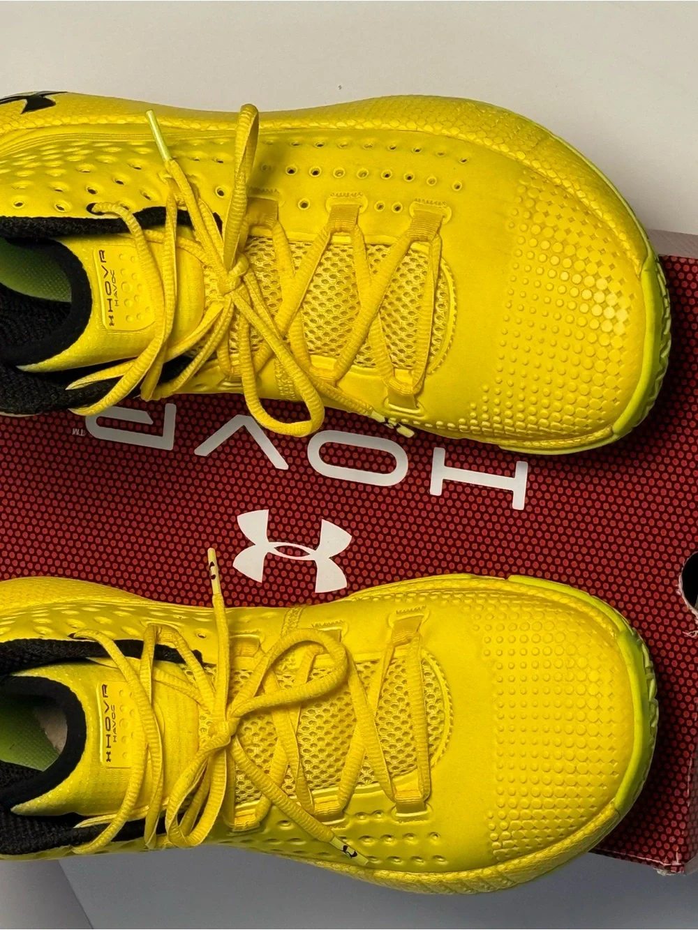 Under Armour Men’s Bright Yellow Athletic Basketball Shoes with Black Accents